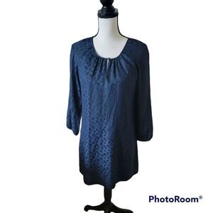 J. Crew Navy Blue Silk Shift Dress. Size 2.